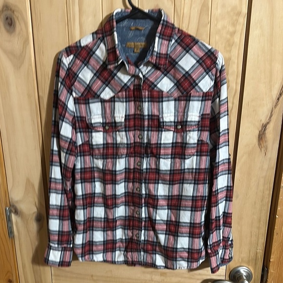 Jachs Girlfriend Bea Flannel Top with Pearl Snaps - Picture 1 of 4